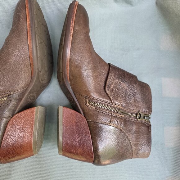 Kork-Ease Size 8M Brown Ankle Boots Size Zip Buckle Shoes Leather Western - Picture 7 of 11